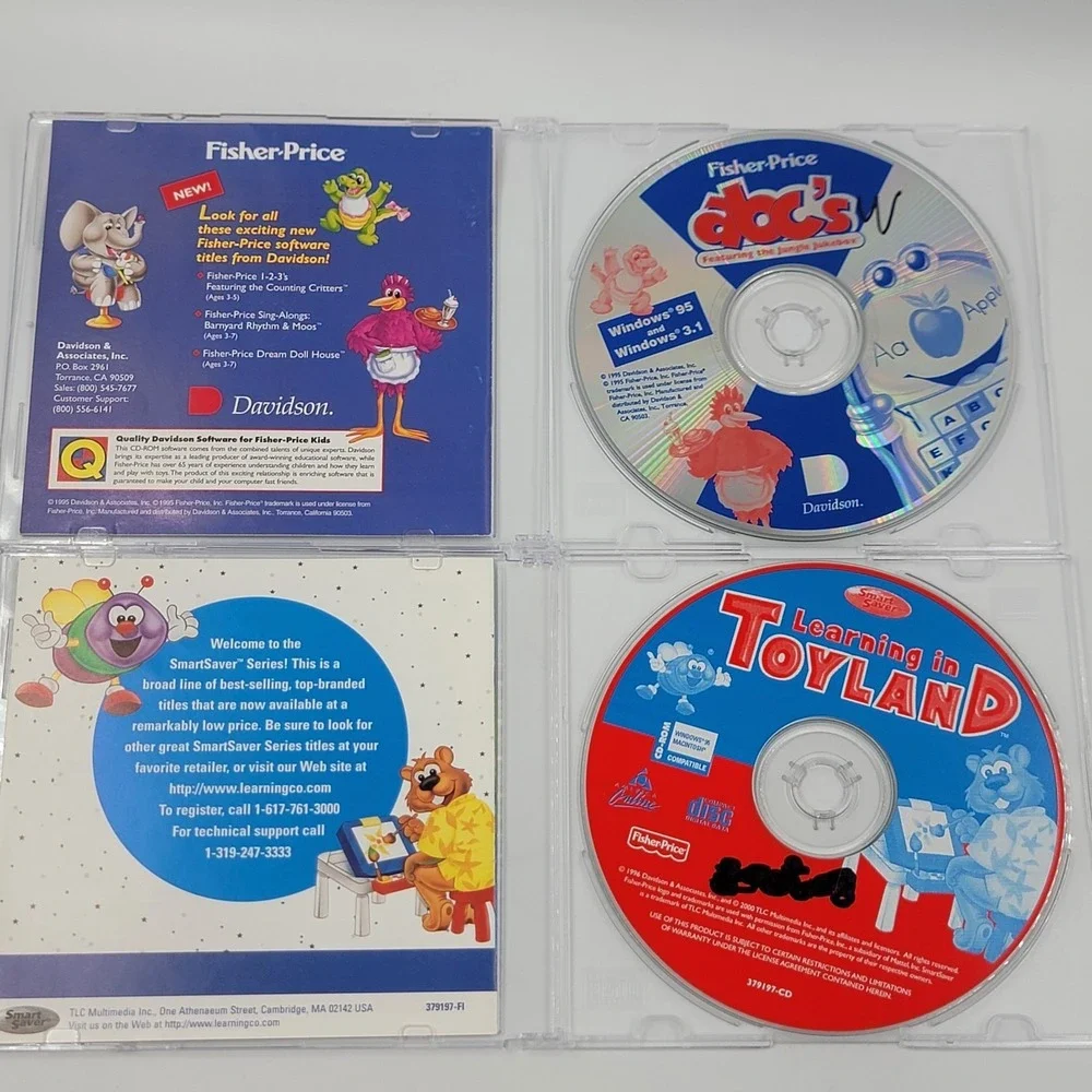 Fisher Price ABC's Jungle Jukebox Learning In Toyland 2 Educational Cd Rom W95